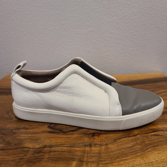 Vince Caden Colorblock White & Gray Leather Sneakers - Picture 6 of 13